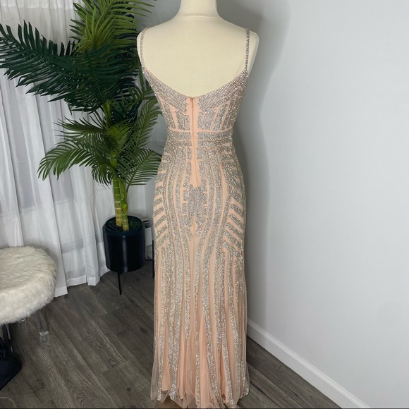 Diamond Nude Prom Dress - Picture 7 of 13